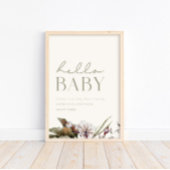 HALLO BABY | Minimalistische Sage & Ivoor Welkom Poster