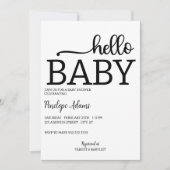 hallo Baby minimalistische uitnodiging tot Baby sh (Voorkant)