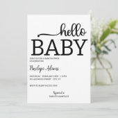 hallo Baby minimalistische uitnodiging tot Baby sh (Staand voorkant)