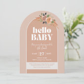 Hallo Baby, Modern Arch Baby shower Kaart (Staand voorkant)