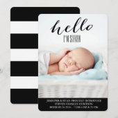 hallo BABY MODERN BIRTH ANNOUNCEMENT FOTOCARD Aankondiging (Voorkant / Achterkant)