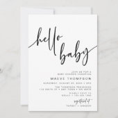 Hallo Baby Modern Classic Baby shower Invitation Kaart (Voorkant)
