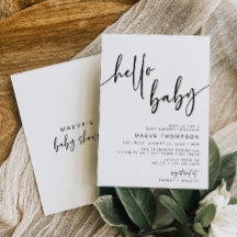 Hallo Baby Modern Classic Baby shower Invitation