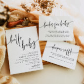 Hallo Baby Modern Classic Baby shower Invitation Kaart