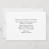 Hallo Baby Modern kalligrafiescript Heart Aankondiging (Achterkant)