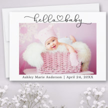 Hallo Baby Modern kalligrafiescript Heart