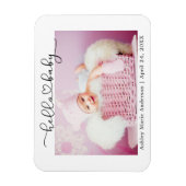 Hallo Baby Modern kalligrafiescript Heart Magneet (Verticaal)