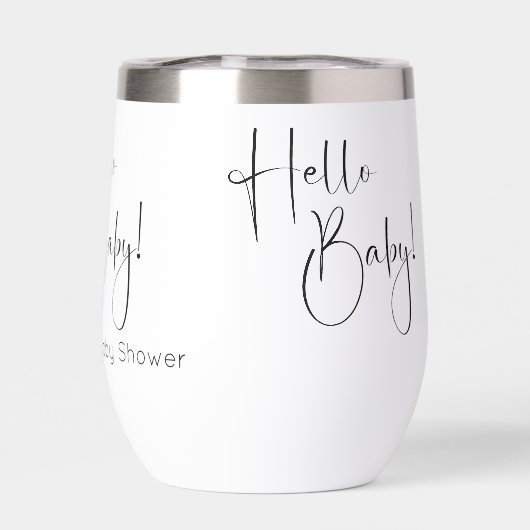 Hallo Baby Modern Script-Baby shower (Achterkant)
