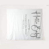 Hallo Baby Modern Script Baby shower Achtergrond Wandkleed (Voorkant (horizontaal))