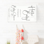 Hallo Baby Modern Script-Baby shower Spandoek (Insitu)