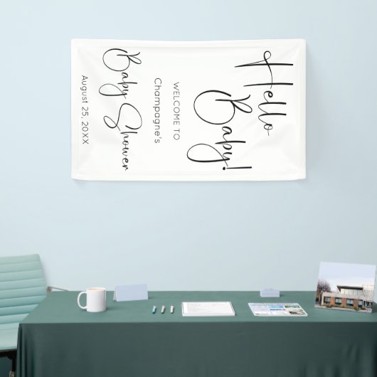 Hallo Baby Modern Script-Baby shower Spandoek (Beurs)