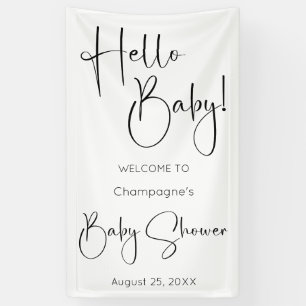 Hallo Baby Modern Script-Baby shower Spandoek