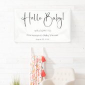 Hallo Baby Modern Script-Baby shower Spandoek (Insitu)