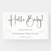 Hallo Baby Modern Script-Baby shower Spandoek (Horizontaal)