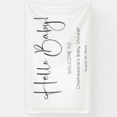 Hallo Baby Modern Script-Baby shower Spandoek (Verticaal)