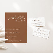 Hallo Baby Modern Script Minimalistisch Baby showe Kaart