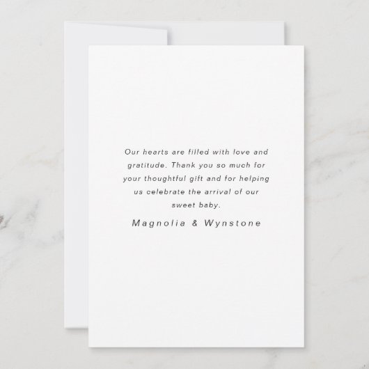 Hallo Baby Modern Vier Foto Nieuwe Baby Bedankkaart (Achterkant)