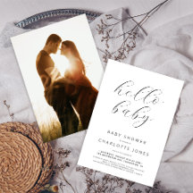 hallo Baby Moderne minimale foto-Baby shower