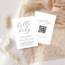 hallo Baby Moderne minimale QR-code Baby shower