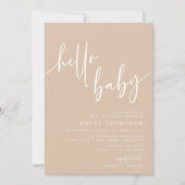 Hallo Baby Moderne Neutrale Baby Shower Uitnodigin Kaart (Voorkant)