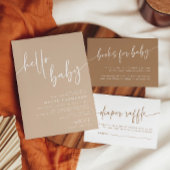 Hallo Baby Moderne Neutrale Baby Shower Uitnodigin Kaart