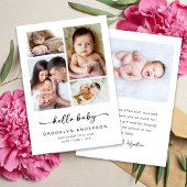 Hallo Baby Moderne Vier Foto Geboorte Aankondiging
