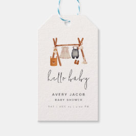 Hallo Baby | Mooie Boho Kleren Baby Shower Cadeaulabel