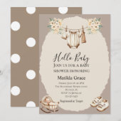 Hallo Baby Neutraal Beige Kaart (Voorkant / Achterkant)
