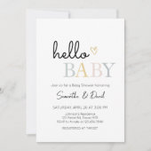 Hallo Baby Neutraal minimalistisch Baby shower Kaart (Voorkant)