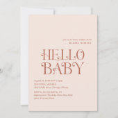 Hallo Baby Neutraal Modern Baby shower Kaart (Voorkant)