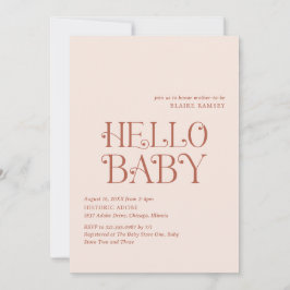 Hallo Baby Neutraal Modern Baby shower Kaart