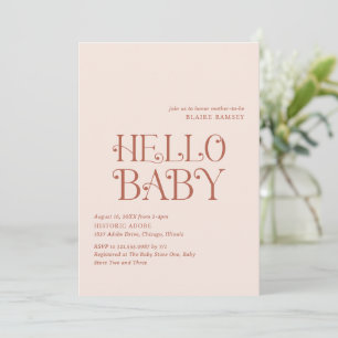 Hallo Baby Neutraal Modern Baby shower Kaart