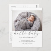 Hallo Baby Neutral Black White Geboorte Aankondigi Briefkaart (Voorkant / Achterkant)
