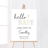Hallo Baby Neutral Minimalistisch Welkom Poster