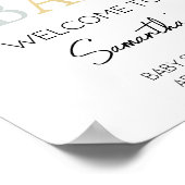 Hallo Baby Neutral Minimalistisch Welkom Poster (Hoek)