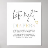 Hallo Baby Neutral Minimalistische Late Night Luie Poster (Voorkant)