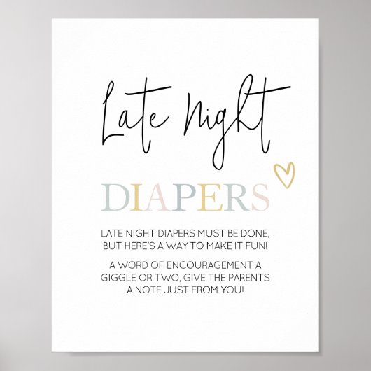 Hallo Baby Neutral Minimalistische Late Night Luie Poster (Voorkant)