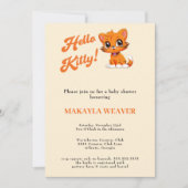 hallo baby Oranje Script cat-Baby shower Kaart (Voorkant)