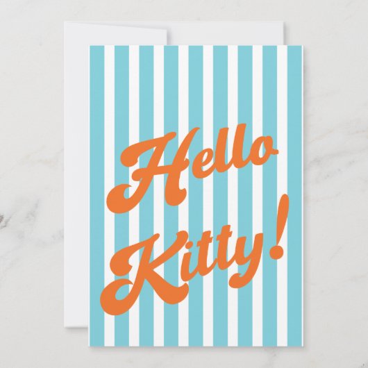 hallo baby Oranje Script cat-Baby shower Kaart (Achterkant)