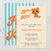 hallo baby Oranje Script cat-Baby shower Kaart (Voorkant / Achterkant)