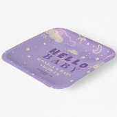 hallo Baby Paars Dream Baby shower Bord (Gebogen)