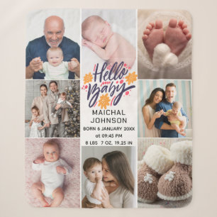 Hallo Baby   Pasgeboren Baby Geboorte Statistieken Sherpa Deken