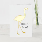 Hallo Baby Pink Flamingo Folie Wenskaart (Voorkant)