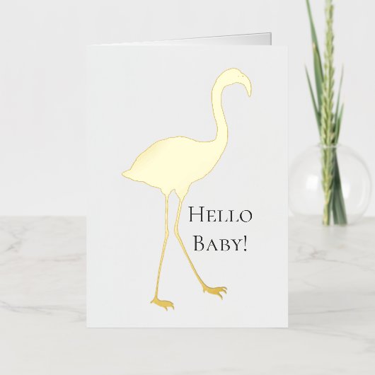 Hallo Baby Pink Flamingo Folie Wenskaart (Voorkant)
