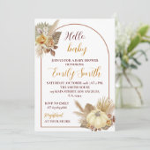 Hallo Baby Pumpkin Baby shower Uitnodiging (Staand voorkant)
