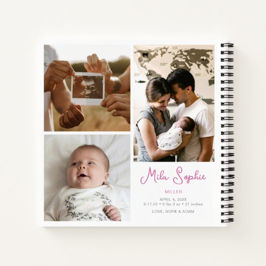 Hallo Baby Rainbow aangepaste foto Notitieboek (Achterkant)