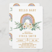 Hallo Baby Regenboog Bloemrijke Waterverf Baby Sho Kaart (Voorkant / Achterkant)
