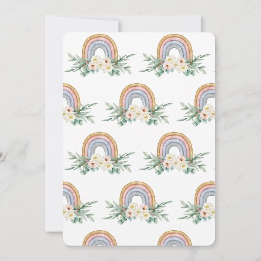 Hallo Baby Regenboog Bloemrijke Waterverf Baby Sho Kaart (Achterkant)