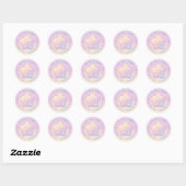 Hallo Baby Regenboog en sterren pastel adres Ronde Sticker (Vel)