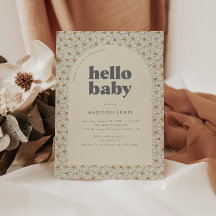 hallo Baby Retro Boho Daisy Baby shower